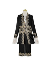 Black Embroidered Royal Costume